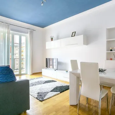Apartment Blue Window In The Center Of *