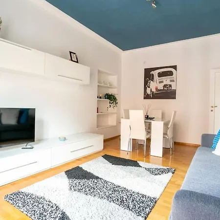 Apartment Blue Window In The Center Of